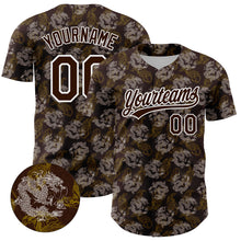 Load image into Gallery viewer, Custom Brown White 3D Pattern Design Animal Loongfeng Authentic Baseball Jersey
