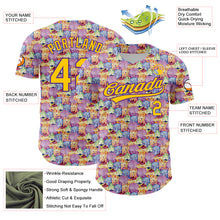 Загрузить изображение в средство просмотра галереи, Custom Pink Yellow-Purple 3D Pattern Design Animal Funny Monster Authentic Baseball Jersey
