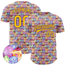 Загрузить изображение в средство просмотра галереи, Custom Pink Yellow-Purple 3D Pattern Design Animal Funny Monster Authentic Baseball Jersey
