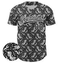 Загрузить изображение в средство просмотра галереи, Custom Black White 3D Pattern Design Animal Tiger And Rabbit Authentic Baseball Jersey
