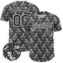 Загрузить изображение в средство просмотра галереи, Custom Black White 3D Pattern Design Animal Tiger And Rabbit Authentic Baseball Jersey
