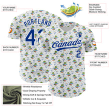 Load image into Gallery viewer, Custom White Royal 3D Pattern Design Animal Crocodile Surfing Authentic Baseball Jersey
