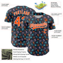 Laden Sie das Bild in den Galerie-Viewer, Custom Navy Orange-White 3D Pattern Design Ice Cream And Hawaii Palm Trees Authentic Baseball Jersey
