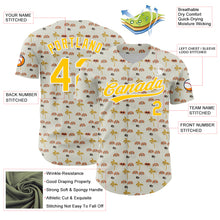 Charger l&#39;image dans la galerie, Custom White Yellow 3D Pattern Design Animal Dog And Hawaii Palm Trees Authentic Baseball Jersey
