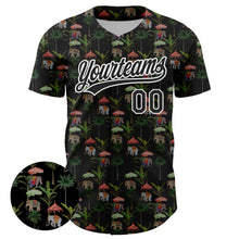 Charger l&#39;image dans la galerie, Custom Black White 3D Pattern Design Animal Elephant And Hawaii Palm Trees Authentic Baseball Jersey
