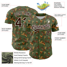 Charger l&#39;image dans la galerie, Custom Green Brown-White 3D Pattern Design Animal Leopard And Hawaii Palm Leaves Authentic Baseball Jersey
