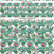 Charger l&#39;image dans la galerie, Custom White Kelly Green 3D Pattern Design Animal Zebra Flamingo And Hawaii Palm Leaves Authentic Baseball Jersey
