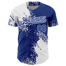 Charger l&#39;image dans la galerie, Custom White Royal 3D Pattern Design Abstract Brush Stroke Authentic Baseball Jersey
