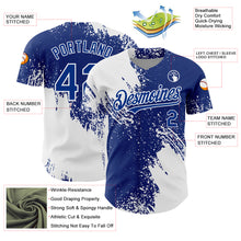 Laden Sie das Bild in den Galerie-Viewer, Custom White Royal 3D Pattern Design Abstract Brush Stroke Authentic Baseball Jersey
