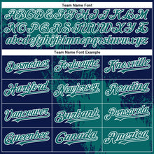 Load image into Gallery viewer, Custom Teal Navy-White 3D Pattern Design Abstract Brush Stroke Authentic Baseball Jersey
