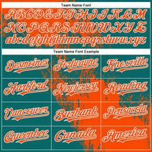 Load image into Gallery viewer, Custom Orange Teal-White 3D Pattern Design Abstract Brush Stroke Authentic Baseball Jersey
