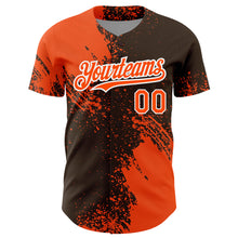 Загрузить изображение в средство просмотра галереи, Custom Orange Brown-White 3D Pattern Design Abstract Brush Stroke Authentic Baseball Jersey
