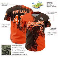 Загрузить изображение в средство просмотра галереи, Custom Orange Brown-White 3D Pattern Design Abstract Brush Stroke Authentic Baseball Jersey
