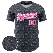 Charger l&#39;image dans la galerie, Custom Navy Pink-White 3D Pattern Design Animal Bird Authentic Baseball Jersey
