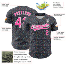 Charger l&#39;image dans la galerie, Custom Navy Pink-White 3D Pattern Design Animal Bird Authentic Baseball Jersey
