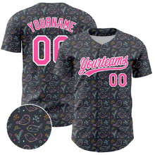 Charger l&#39;image dans la galerie, Custom Navy Pink-White 3D Pattern Design Animal Bird Authentic Baseball Jersey
