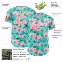 Charger l&#39;image dans la galerie, Custom Green Medium Pink-White 3D Pattern Design Tropical Hawaii Palm Trees Authentic Baseball Jersey
