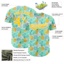 Charger l&#39;image dans la galerie, Custom Green Yellow-White 3D Pattern Design Fruit Pineapple Authentic Baseball Jersey
