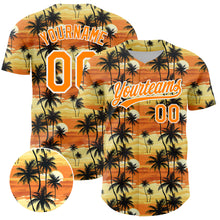 Charger l&#39;image dans la galerie, Custom Yellow Bay Orange-White 3D Pattern Design Tropical Hawaii Palm Trees Authentic Baseball Jersey
