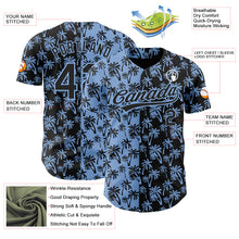 Charger l&#39;image dans la galerie, Custom Light Blue Black 3D Pattern Design Tropical Hawaii Palm Trees Authentic Baseball Jersey
