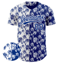 Laden Sie das Bild in den Galerie-Viewer, Custom White Royal 3D Pattern Design Tropical Hawaii Palm Trees Authentic Baseball Jersey
