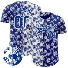 Charger l&#39;image dans la galerie, Custom White Royal 3D Pattern Design Tropical Hawaii Palm Trees Authentic Baseball Jersey
