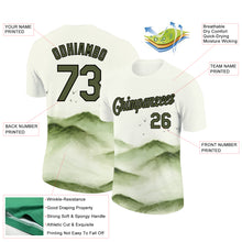 Загрузить изображение в средство просмотра галереи, Custom White Olive-Black 3D Pattern Design Mountain Performance T-Shirt
