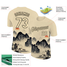 Загрузить изображение в средство просмотра галереи, Custom City Cream Black 3D Pattern Design Mountain Performance T-Shirt
