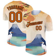 Загрузить изображение в средство просмотра галереи, Custom City Cream Texas Orange-Black 3D Pattern Design Animal Heron Performance T-Shirt
