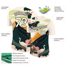 Load image into Gallery viewer, Custom Cream Black 3D Pattern Design Animal Crane Performance T-Shirt
