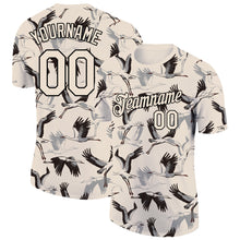 Загрузить изображение в средство просмотра галереи, Custom Cream Black 3D Pattern Design Animal Crane Performance T-Shirt
