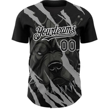 Загрузить изображение в средство просмотра галереи, Custom Black White 3D Pattern Design Animal Pitbull Dog Authentic Baseball Jersey
