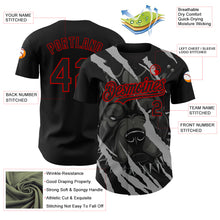 Загрузить изображение в средство просмотра галереи, Custom Black Red 3D Pattern Design Animal Pitbull Dog Authentic Baseball Jersey
