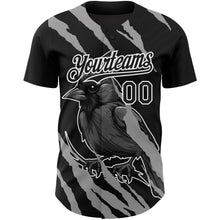 Загрузить изображение в средство просмотра галереи, Custom Black White 3D Pattern Design Animal Cardinal Bird Authentic Baseball Jersey
