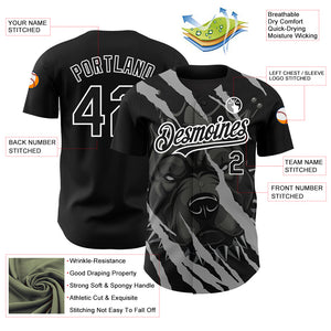 Custom Black White 3D Pattern Design Animal Cardinal Bird Authentic Baseball Jersey