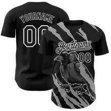 Загрузить изображение в средство просмотра галереи, Custom Black White 3D Pattern Design Animal Cardinal Bird Authentic Baseball Jersey
