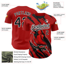 Загрузить изображение в средство просмотра галереи, Custom Red Black-White 3D Pattern Design Animal Cardinal Bird Authentic Baseball Jersey
