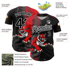 Загрузить изображение в средство просмотра галереи, Custom Black Red-White 3D Pattern Design Animal Tiger Authentic Baseball Jersey
