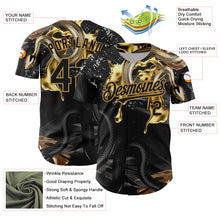 Загрузить изображение в средство просмотра галереи, Custom Black Old Gold 3D Pattern Design Animal Snake Authentic Baseball Jersey
