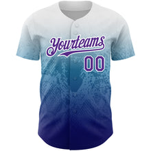 Charger l&#39;image dans la galerie, Custom White Purple-Royal 3D Pattern Design Gradient Style Animal Snake Authentic Baseball Jersey
