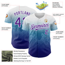 Charger l&#39;image dans la galerie, Custom White Purple-Royal 3D Pattern Design Gradient Style Animal Snake Authentic Baseball Jersey
