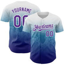 Charger l&#39;image dans la galerie, Custom White Purple-Royal 3D Pattern Design Gradient Style Animal Snake Authentic Baseball Jersey
