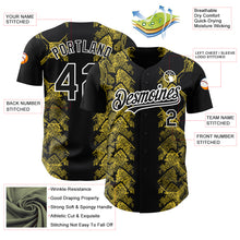 Charger l&#39;image dans la galerie, Custom Black Yellow-White 3D Pattern Design Animal Snake Authentic Baseball Jersey
