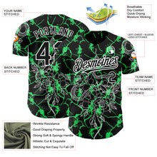 Charger l&#39;image dans la galerie, Custom Black Neon Green-White 3D Pattern Design Animal Snake Authentic Baseball Jersey
