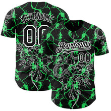 Charger l&#39;image dans la galerie, Custom Black Neon Green-White 3D Pattern Design Animal Snake Authentic Baseball Jersey
