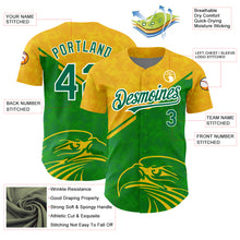 Charger l&#39;image dans la galerie, Custom Yellow Kelly Green-White 3D Pattern Design Animal Eagle Authentic Baseball Jersey
