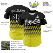 Charger l&#39;image dans la galerie, Custom Black Light Yellow-White 3D Pattern Design Lines Authentic Baseball Jersey
