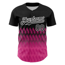 Charger l&#39;image dans la galerie, Custom Black Pink-White 3D Pattern Design Lines Authentic Baseball Jersey
