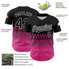 Charger l&#39;image dans la galerie, Custom Black Pink-White 3D Pattern Design Lines Authentic Baseball Jersey
