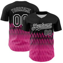 Charger l&#39;image dans la galerie, Custom Black Pink-White 3D Pattern Design Lines Authentic Baseball Jersey
